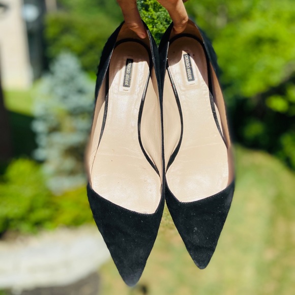 Giorgio Armani Suede Black Flats Pointed Toe Italy - Picture 5 of 5